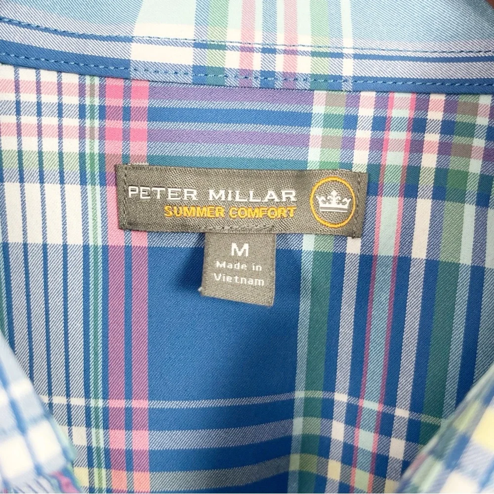 Peter Millar Summer Comfort Plaid Button Down Shirt | Men’s Medium | Stretch - Picture 3 of 6